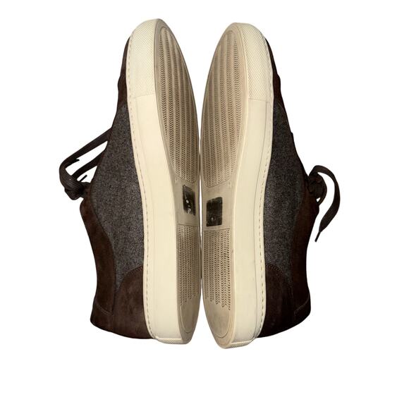 CORNELIANI ID Leather and Wool sneakers - brown/gray - size 9 - X4 - Picture 8 of 11